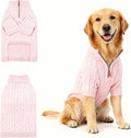 Small/Medium Dog Sweater, Warm Dog Winter Coat w/Sleeves, Comfortable High Neck Premium Dog Clothes for Golden Retriever-Best for Holidays, Daily Walks XXL Pink