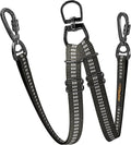 Double Dog Leash – Adjustable Length Long Leash for Dog Training – Dual Reflective Dog Leash with Non-Tangle Design – Heavy Duty Nylon and Metal Buckles – Ideal (Black, Large)