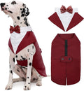 Kuoser Dog Tuxedo Dog Suit and Bandana Set, Dogs Tuxedo Wedding Party Suit, Doggy Prince Bow Tie Shirt Formal Pet Wedding Attire for Large Medium and Small Dogs Golden Retriever Samo Bulldogs