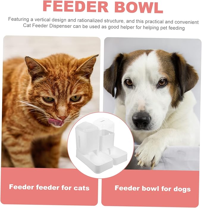 1set Automatic Feeder Dispenser Self Filling Food Bowl Non- Base Convenient Pet Feeding for Cats and Dogs Material