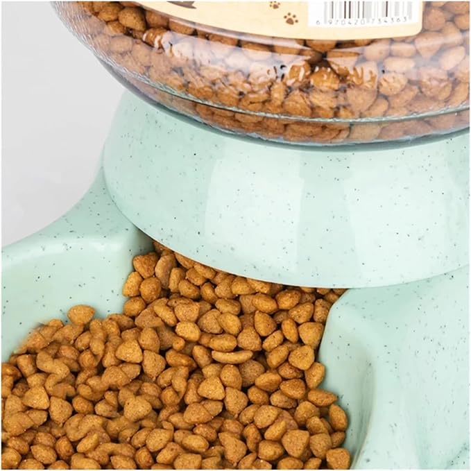Large Capacity Automatic Pet Feeder and Water Dispenser for Small Dogs and Cats - Ideal Feeding Solution(Food-Green)