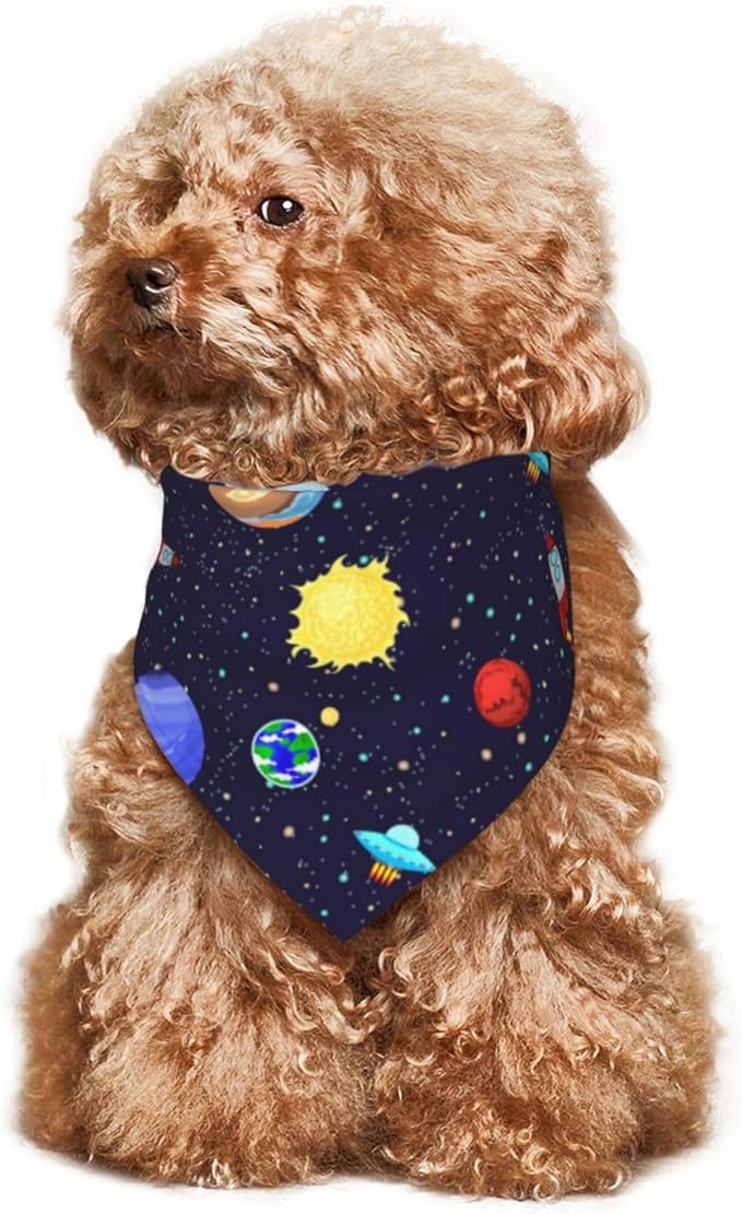 Planet Dog Bandana Scarf Triangle Bibs Pet Accessories Cat Kerchief White17 One Size