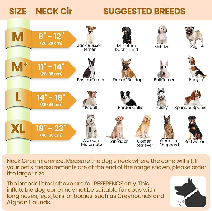 BARKLESS Dog Cone, Inflatable Dog Cone After Surgery, Soft Surgery Collar with Enhanced Anti-Licking Guard Shield for Pets, Patented Protective Donut Collar (Orange, XL (Neck: 18"-23"))
