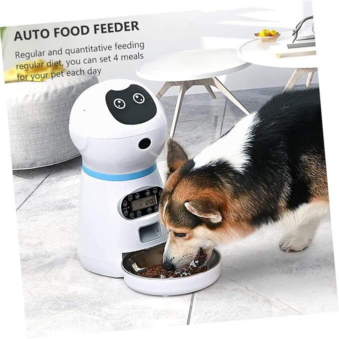 Totority 1set Automatic Cat Feeder Digital Timer Smart Pet Feeder for Cats and Dogs Bowl Easy to Use for Timed Feeding and Portion Control