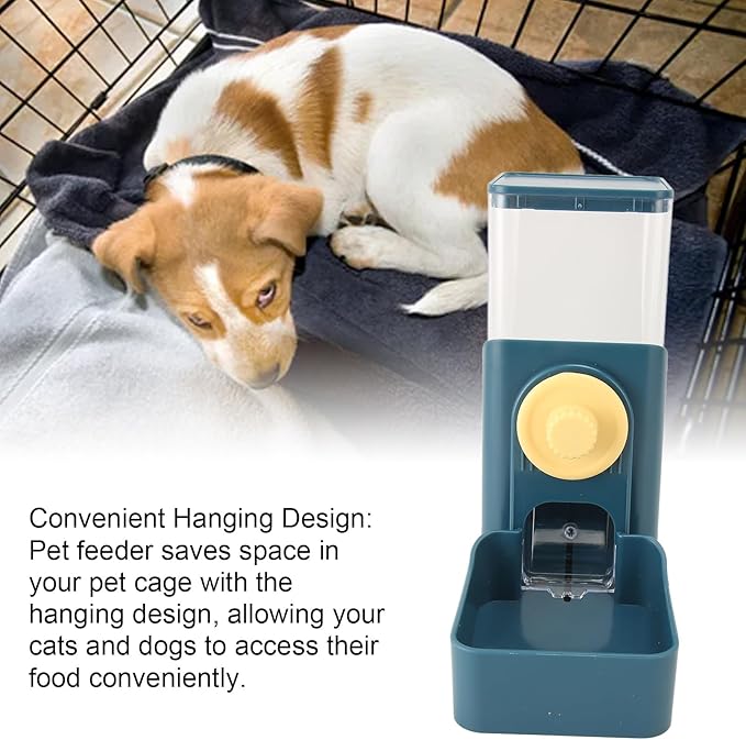 Pet Auto Gravity Feeder, Automatic Large Capacity Leakproof Pet Feeder Station for Small Medium Large Pets Dog Puppy Kitten (Dark Blue)