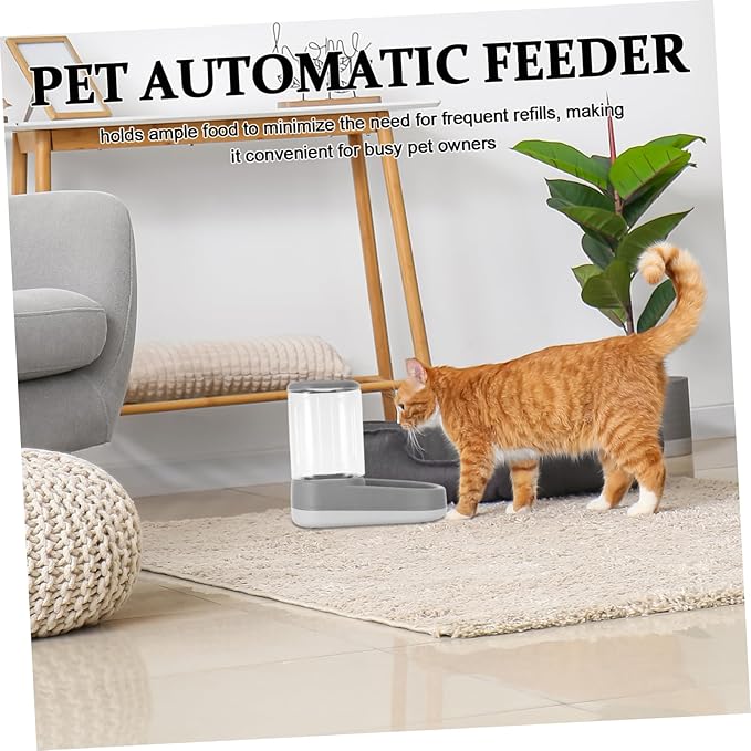 Automatic PET Feeder and Water Dispenser for Cats and Small Medium Dogs and Water Bowl Non-Slip Mat Material for Travel and Home Use