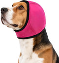 Dog Calming Hoodie for Noise Reduction Anxiety Relief,Dogs Ear Head Cover,No Shake Ear Wraps for Dogs,Dog Ear Headband Muffs Head Wraps for Grooming Firework Force Drying,Rosered,L