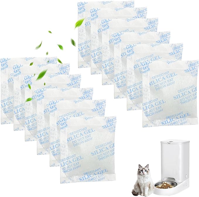 12 PCS Replacement Desiccant Packs for PETLIBRO Automatic Cat Feeder,Refill for Smart Cat & Dog feeders ，Moisture-Proof & Fresh-Keeping, Individually Wrapped | Pet Feeder Accessories