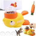 Dog Interactive Treat Dispenser, 2-in-1 Dog Treat Dispenser Toy, Duck Cat Treat Dispenser, Safe Kibble Dispenser Dog Toy, Adjustable Food Outlet for Small to Medium Cats and Dogs (Yellow*1)