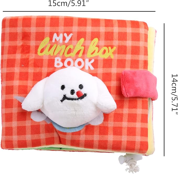 Dog Plush Toy Stuffed Treat Dispensing Book Shape Interactive Chew Relieving Stress Improving for Healt