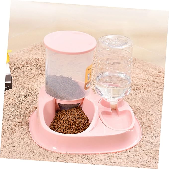 Toyvian Automatic Cat Dog Feeder Water Dispenser Large Capacity PET Feeding Bowl Simple Fill Design for Cats and Dogs
