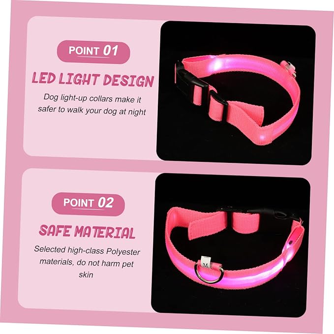ibasenice 1set Rechargeable Led Dog Collar Neon Pet Neck Decor for Puppies Comfortable Skin-Friendly Design for Night Safety for