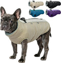 IDOMIK Warm Dog Coat with Harness, Waterproof Reflective Dog Jackets for Small Medium Large Dogs, Fleece High Collar Winter Jacket with Zipper, Pet Winter Snowsuit Clothes for Cold Weather,Khaki M