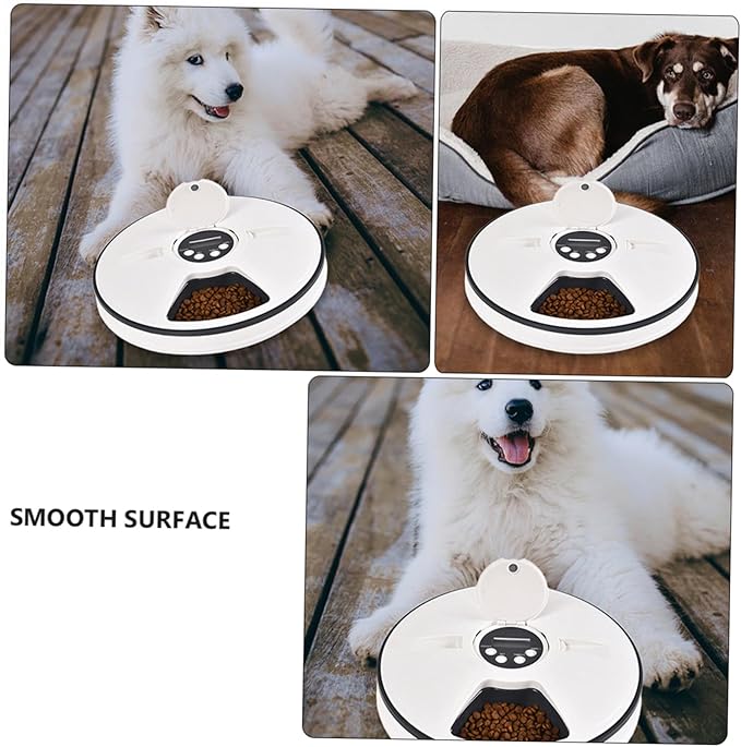 BESPORTBLE Timed Auto PET Feeder 6-Meal Automatic PET Food Bowl for Cats and Dogs Adjustable Portion Control