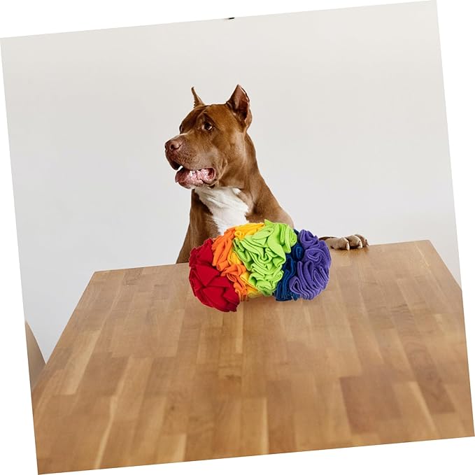 Dog Snuffle Mat Interactive PET Sniffing Pad Colorful Roll Design Slow Feed Dog Training Toy for Cognitive Enrichment and Chewing