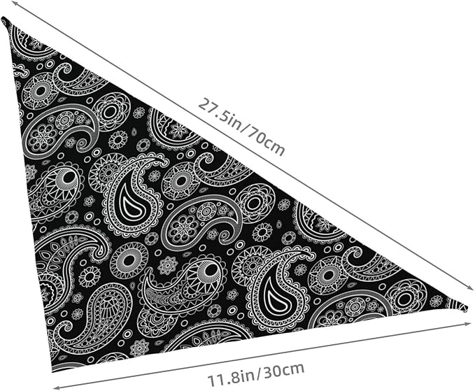 White Black Paisley Dog Bandana Scarf Triangle Bibs Pet Accessories Cat Kerchief