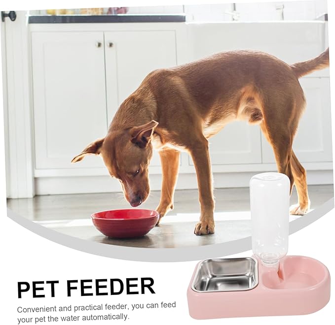 Sosoport Double Pet Water Feeder for Dogs and Cats Automatic Drinking Tool Convenient and Spill Design Safe High-Density Material for Home and Pet Shops