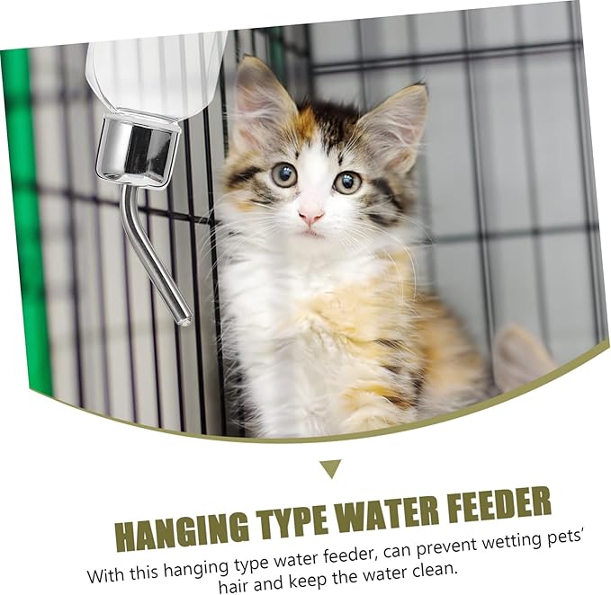 BESPORTBLE Automatic PET Water Dispenser Leak-Proof Dog Cat Hanging Water Bottle 500ml Gravity Feeder for Rabbits Small Animals and Pets