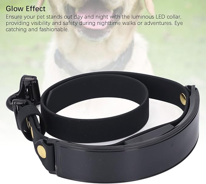 LED Dog Collar Rechargeable, Smart DIY Screen, Red Light, 25.59 Inch Pet Necklace - Customizable Display, Controlled, Safety for Night Walking Pets (Red Light)