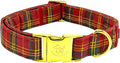 Elegant little tail Dog Collar, Christmas Red Plaid Pet Collar Cute Dog Collars Male or Female Pet Gift Adjustable Dog Collar for X-Small Dogs