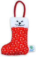 Christmas Stocking Nose-Work Plush Dog Toy, Durable Soft Squeaky with Hidden Treat Pocket, Crinkle Paper Sound, Hangable Design for Small, Medium & Large Dogs