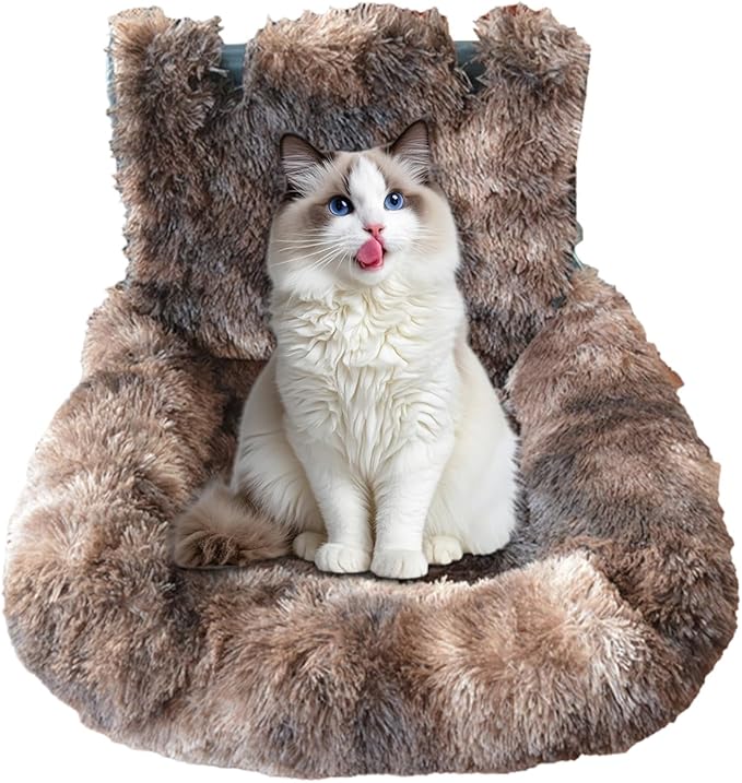 Dog Seat for Car,Plush Puppy Car Seat Cushion | Washable Cushion Comfortable Travel Bed for Vehicle Truck Camping Adventures Vet Visit Daily Commuting Traveling