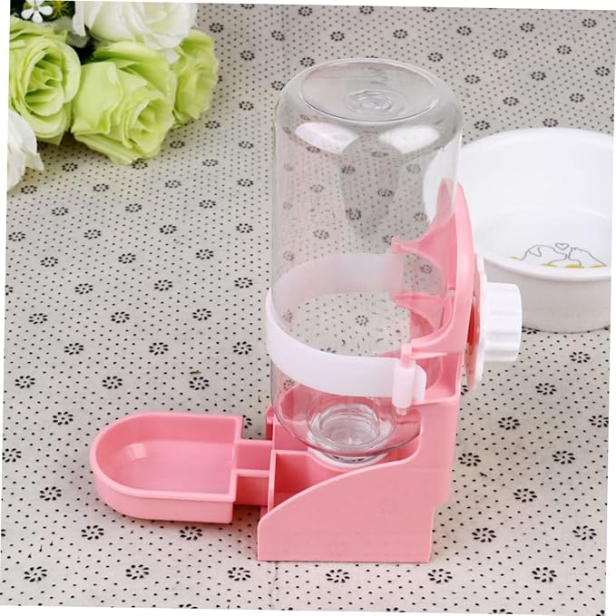 BESPORTBLE Leakproof Automatic Pet Water Dispenser Practical Drinking Feeder for Dogs Cats and Animals Cage Mounted Water Container Pink