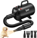 Dog Dryer High Velocity Dog Hair Dryer 5.2HP/3800W, Stepless Adjustable Speed Temperature Dogs Grooming Blow Dryer, Pet Dryer with 4 Nozzles,Blow Dryer for Dogs, Black