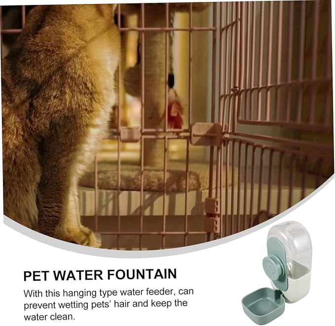 BESPORTBLE Hanging Pet Water Dispenser for Dogs Cats Compact Automatic Feeder Bowl Stable Design Prevents Spills Easy Attachment for Crate Cage