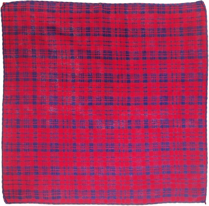 Double Layers Two Tones Dog Cotton Square Bandana Bibs Scarf Kerchief for Small Medium Dogs Boy or Girl - DCB18 R&B