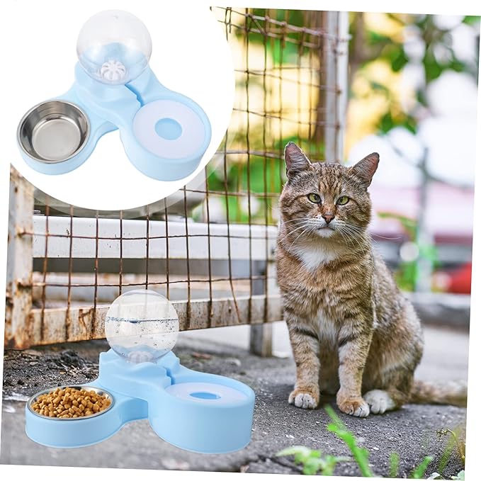 Happyyami Automatic Cat Bowl Dispenser Food Bowls Large Capacity Water Bottle Pet Water Feeder