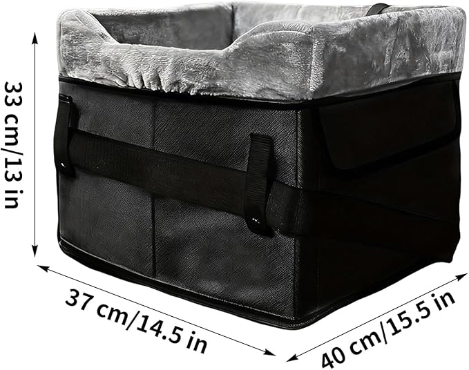 Puppy Car Seat | Portable Washable Plush Booster Bed,Dog Booster Car Seat with Storage Pockets | Under 25 Lbs Vehicle Travel Road Trip Back Front Center