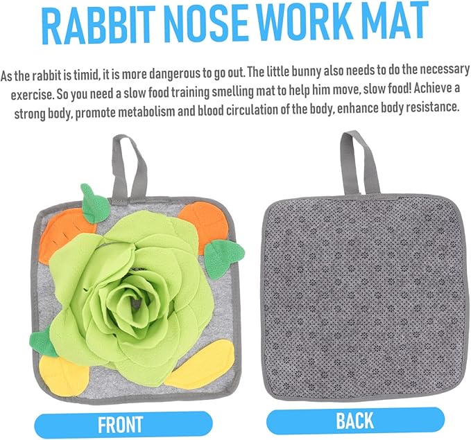 UPKOCH 1pc Rabbit Snuffle Mat for Nose Smell Training Slow Feeding Pad for Rabbits Random Pattern Accessories Reduces Boredom and Anxiety Enhances Health Through Foraging Play