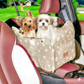 Cullaby Center Console Dog Car Seat for Medium Dogs - Portable Dogs Armrest Booster Seat, Anti-Collapse Pet Car Seat with Soft Cushion Safety Belt, Support Pet Up to 25lbs (Khaki)
