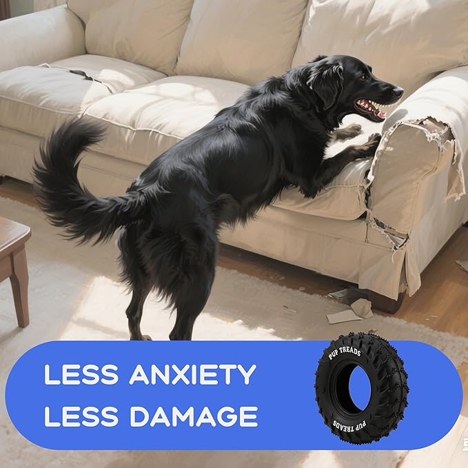 Dog Chew Toy for Aggressive Chewers Heavy Duty Rubber Tire for Medium Large Dogs