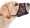 LUCKYPAW Dog Muzzle Anti Biting Barking and Chewing with Comfortable Mesh Soft Fabric and Adjustable Strap, Suitable for Small, Medium and Large Dogs(Black Bone,S)