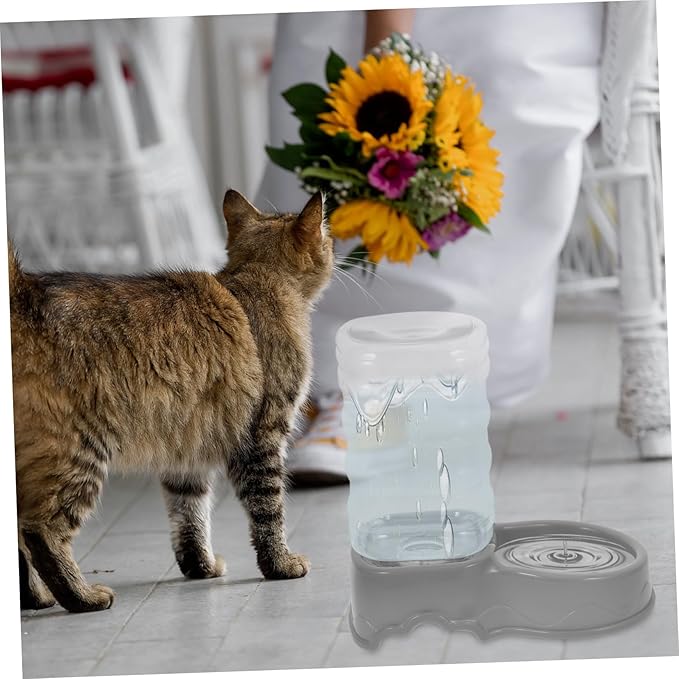 Totority Automatic Pet Water Dispenser and Feeder for Dogs and Cats -Operated Water Bowl Texture for Easy Monitoring Compact for Store Use