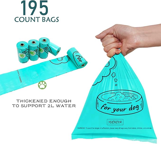 Aluminum Dog Poop Bags Holder with Carabiner Metal Pet Waste Bags Dispenser with Hook and Loop Fastener and Elastic Cord to Carry Used Bags (Black)