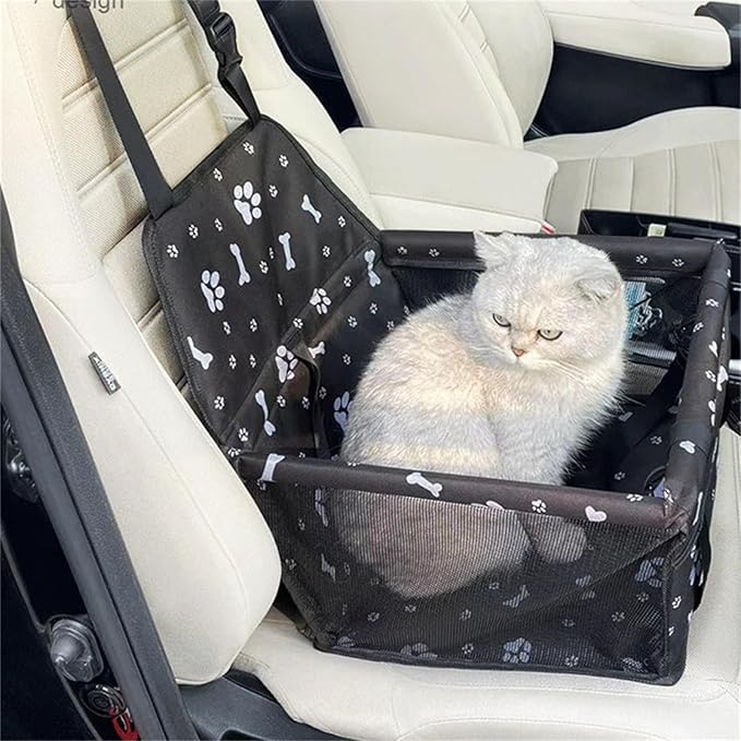 ASkinds Dog Car Seat Puppy Portable Pet Booster Car Seat with PVC Support Pipe, Anti-Collapse Elevated Car Seat for Small to Medium Dogs Cats Pets(Black)