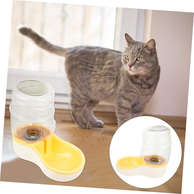 HEMOTON 1pc Automatic Pet Water Feeder Deep Drinking Trough Pet Dog Cat Water Bowl Special Angle Design for Cervical Support Replacement for Old Bowls