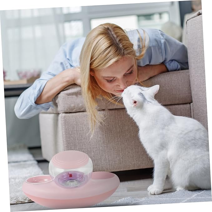 SUPVOX 1pc Automatic Pet Feeding Tray Double Bowl for Cats and Dogs Non-Spill Design Easy to Practical Food and Water Dispenser for Busy Pet Owners
