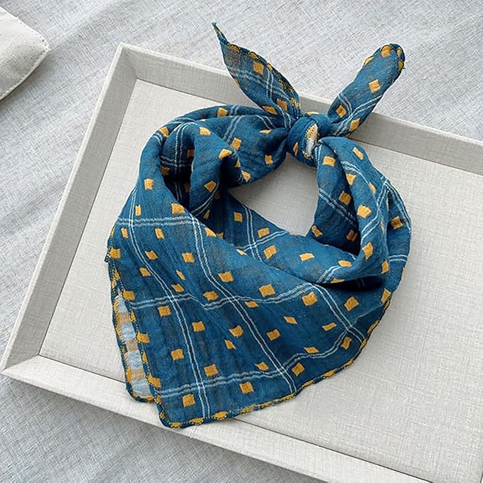 Double Layers Two Tones Dog Cotton Square Bandana Bibs Scarf Kerchief for Small Medium Dogs Boy or Girl - DCB01 B&Y