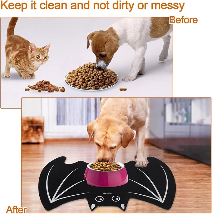 Halloween Pet Mat for Food and Water, Pet Feeding Mat for Dog Cat Bowl Absorbent Anti-Stain Non-Slip Quick Dry Easy Clean Floor Placemat, Pets Accessories Indoor (20 * 31.5 in)