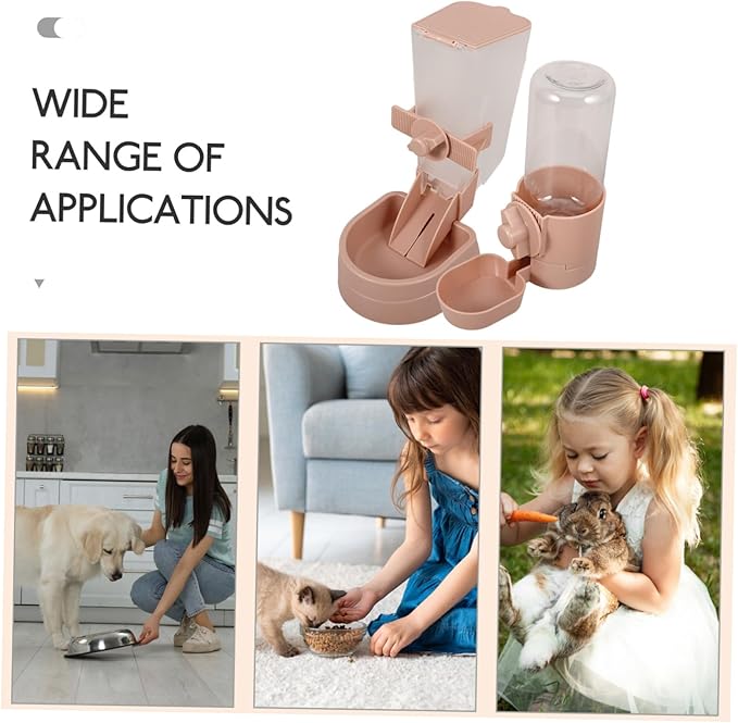 BESPORTBLE 1set Automatic Hanging Pet Water and Food Dispenser Feeder for Cats Dogs and Animals Leak Design Safe for Cages and Crates