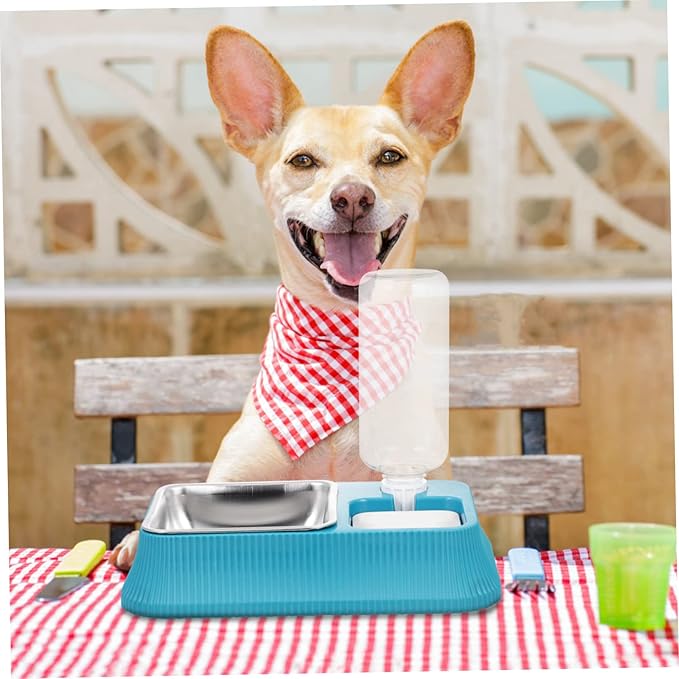 Detachable Pet Feeder Automatic Water Dispenser Dual Function Pet Food and Water Bowl for Dogs and Cats Non- Base for Home