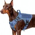 rabbitgoo Tactical Dog Harness for Large Dogs, No Pull Upgraded Reflective Heavy Duty Molle Vest with Handle, Adjustable Military Service Dog Vest for Walking Hiking Training, Blue, L