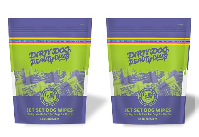 Individual Dog Wipes - QTY 2 Thick, Gentle, Biodegradable, Chemical Free, Alcohol Free, Soothing with Calendula and Aloe - (60 Count), Unscented 5 Stars - Soft yet Quality Organic Ingredients TWO PK
