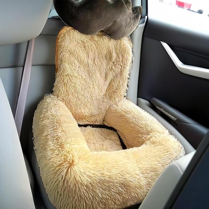 Car Seat Dog - Medium Dog Plush Car Seat | Washable Cushion Comfortable Travel Bed for Vehicle Truck Camping Adventures Vet Visit Daily Commuting Traveling