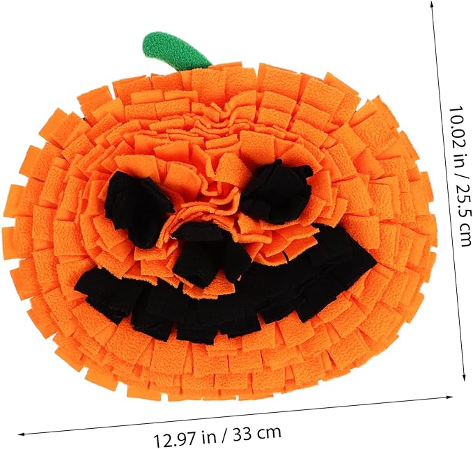 Dog Snuffle Mat Pumpkin Shape Sniffing Feeding Toy for Large Breeds Mental Reduces Stress Interactive Puzzle Mat for Dogs and Cats