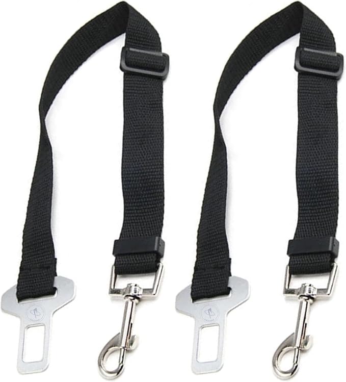 Car Dog Leash - Best Dog Seat Belt (2 Pack) Car Harness Attachment for Dogs - Adjustable Dog Restraints Seatbelts for Cars (17.5in - 26in)